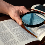 **

*   **Prompt:** A person carefully evaluating different information sources (books, internet pages), using a magnifying glass. Focus on critical thinking and analysis skills.

**