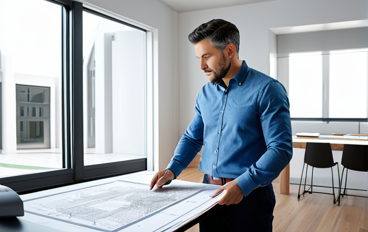 **

"A professional architect, fully clothed in a modest business casual outfit, standing in a modern architectural design studio, reviewing blueprints, appropriate attire, safe for work, perfect anatomy, natural proportions, detailed rendering, family-friendly setting, high resolution, clean composition."

**