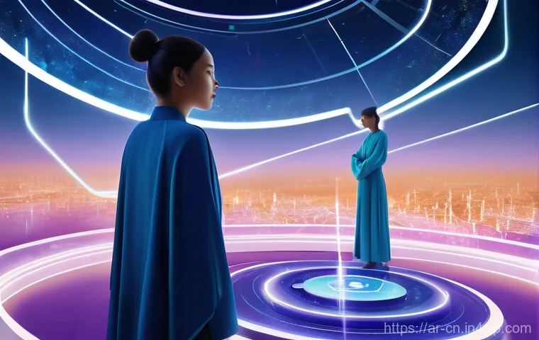 고품질 정보원 활용 전략 - **Prompt:** A serene and focused adult figure, dressed in modest, contemporary attire, stands calmly...