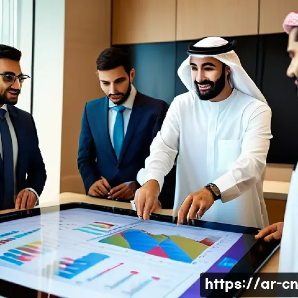 정보원의 품질 관리 및 지속적 개선 방법 - A modern office scene in a Middle Eastern corporate environment focused on quality assurance in info...